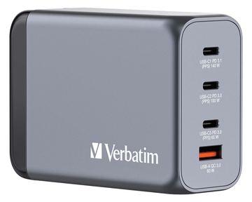 Verbatim Netzteil - GaN - 240 Watt - 5 A - PD 3.0, QC 3.0, Power Delivery 3.1, PD/PPS - 4 Ausgabeanschlussstellen von LumaTech
