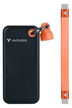 Verbatim Pocket - SSD - 1 TB - Schlüsselanhänger mit Kabelbefestigung - extern (tragbar) - schwarz, orange von LumaTech