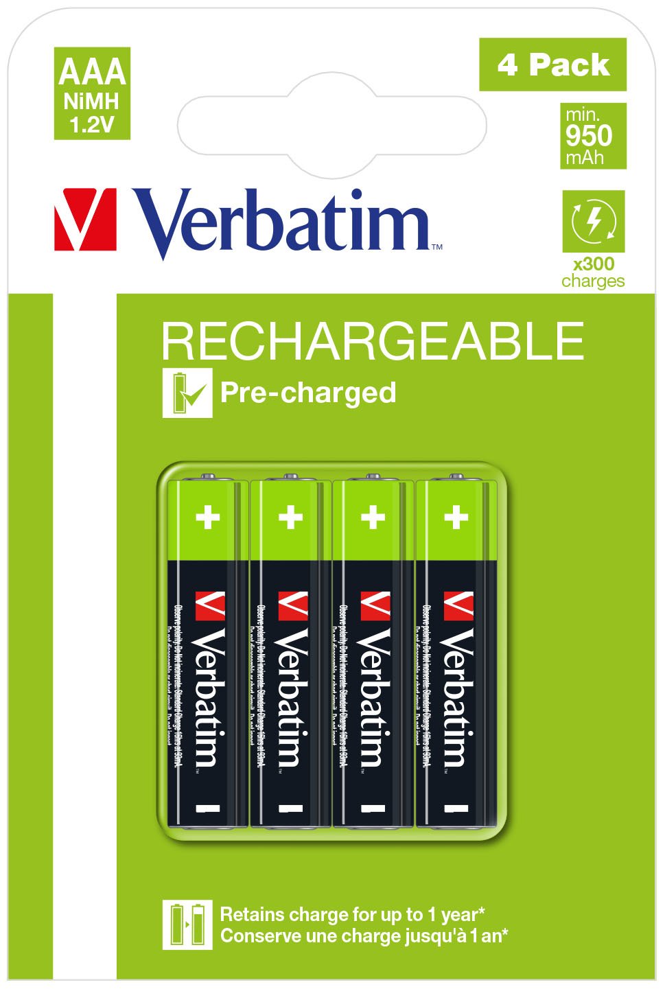 Verbatim Premium - Batterie 4 x AAA / HR03 - NiMH - (wiederaufladbar)