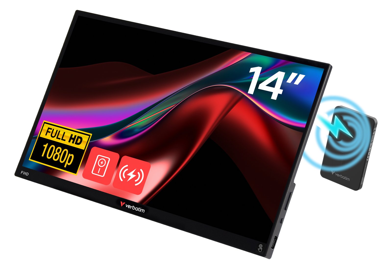 Verbatim Touch Monitor 14 Wireless - Flachbildschirm (TFT/LCD) - 35,6 cm