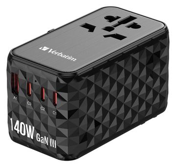 Verbatim UTA-10 - Netzteil - GaN III, Universal - 140 Watt - 10 A - Apple Fast Charge, Fast Charge, PD 3.0, QC 3.0 von LumaTech