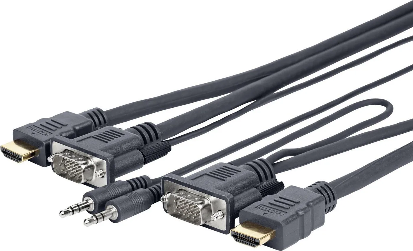 VivoLink Pro - HDMI-Kabel - HD-15 (VGA), mini-phone stereo 3.5 mm, HDMI männlich zu HD-15 (VGA) - 5 m, Ansicht 2
