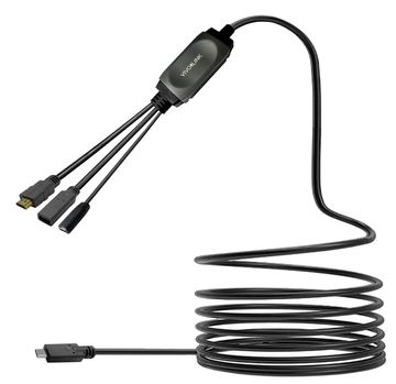 VivoLink USB-C HUB Cable with USB3.0 & Charging black - Kabel - Digital/Daten von LumaTech