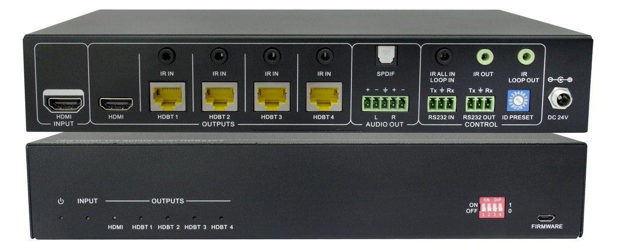 VivoLink VLHDBSP1X4V2 - HDMI - 4x RJ-45 - 1 x HDMI - 3840 x 2160 Pixel - Schwarz - Metall