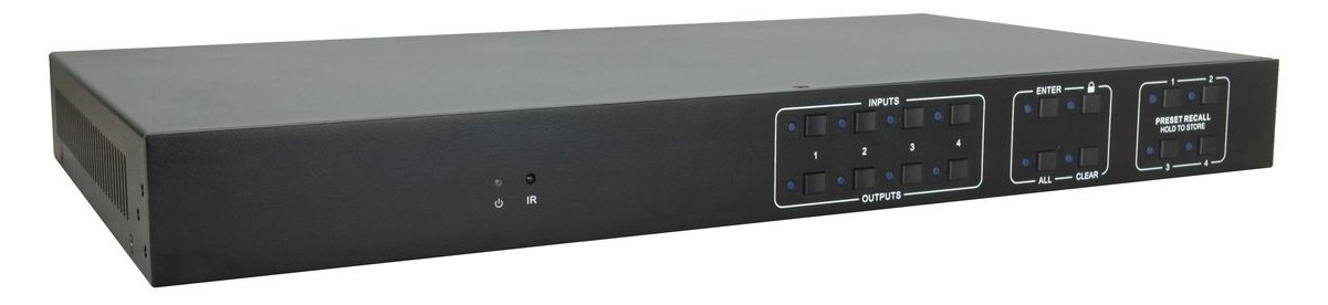VivoLink VLHDMIMAT4X4 - AV-Matrix-Umschalter - 3840 x 2160 Pixel - 18 Gbit/s - 10,100,1000 Mbit/s - Schnelles Ethernet