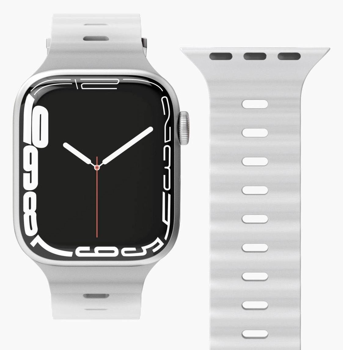 Vonmählen Wave Band - Band - Smartwatch - Grau - Apple - Apple Watch 38mm | 40mm | 41mm - Silikon