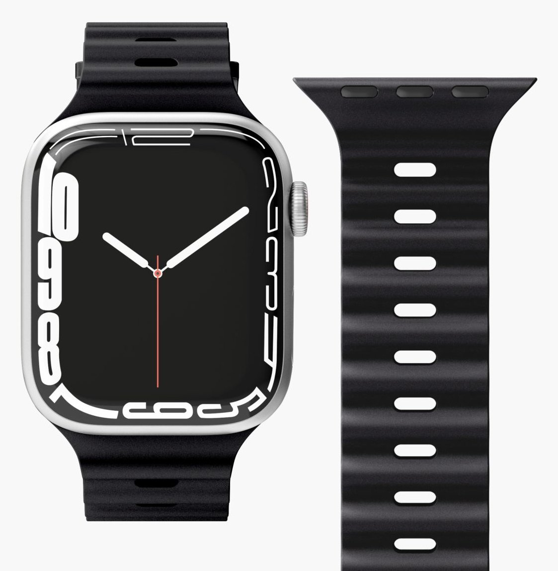 Vonmählen Wave Band - Band - Smartwatch - Schwarz - Apple - Apple Watch 38 mm | 40 mm | 41 mm - Silikon