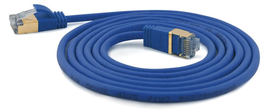 WANTEC Extra dünnes CAT7 SSTP Patchkabel - 0,2 m - Cat7 - S/FTP (S-STP) - RJ-45 - RJ-45 - Blau