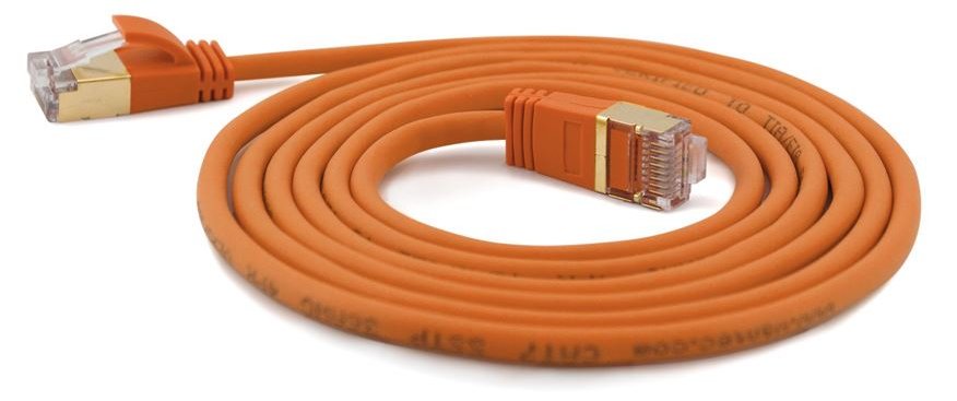 WANTEC Extra dünnes CAT7 SSTP Patchkabel - 0,5 m - Cat7 - S/FTP (S-STP) - RJ-45 - RJ-45 - Orange