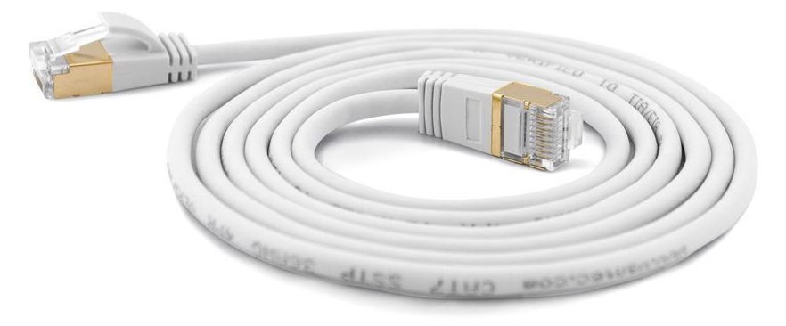 WANTEC Extra dünnes CAT7 SSTP Patchkabel - 3 m - Cat7 - S/FTP (S-STP) - RJ-45 - RJ-45 - Weiß