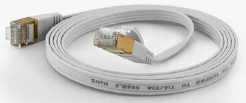 WANTEC Flaches CAT6A FTP Patchkabel - 3 m - Cat6a - F/UTP (FTP) - RJ-45 - RJ-45 - Weiß von LumaTech