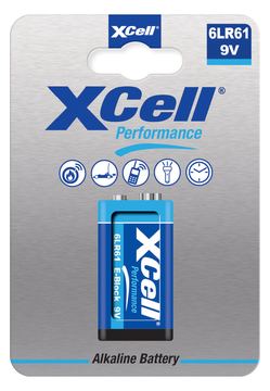 XCell Batterie Performance Alkaline 6LR61 Block 1St. - Batterie - 9V-Block von LumaTech