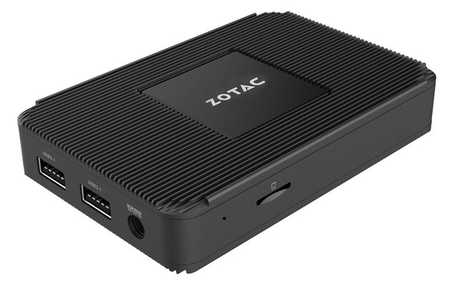 ZOTAC ZBOX P Series PI336 pico - Mini-PC - Celeron N6211 / 1.2 GHz - RAM 4 GB - SSD - eMMC 128 GB - UHD Graphics