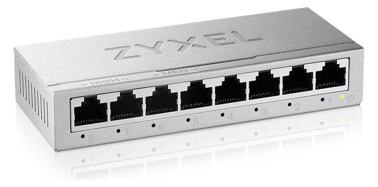ZyXEL GS-100 series GS-108B - Version 5 - Switch - unmanaged - 8 x 10/100/1000 - Desktop - wandmontierbar