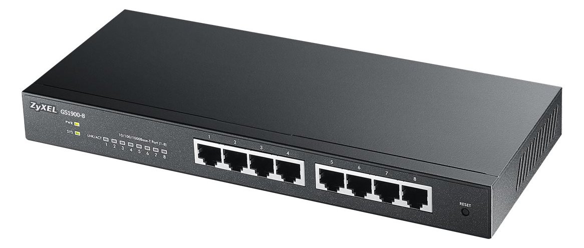 ZyXEL GS1900-8 - Managed - L2 - Gigabit Ethernet (10/100/1000) - Vollduplex - Rack-Einbau
