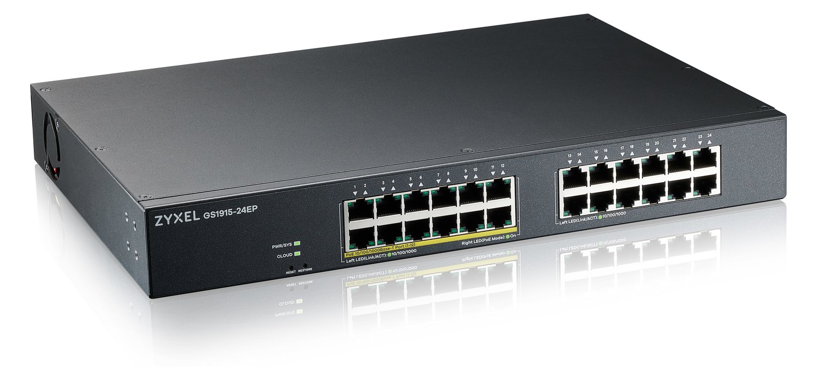 ZyXEL GS1915 Series GS1915-24EP - Switch - kompatibel mit NebulaFLEX - Smart - 24 x 10/100/1000 (12 PoE)