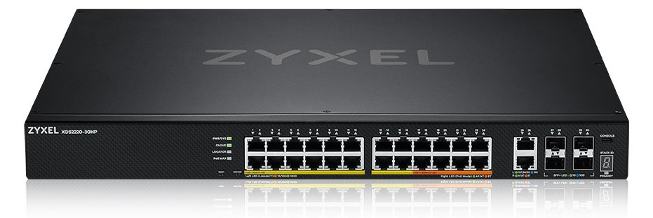 ZyXEL XGS2220 Series XGS2220-30HP - Switch - 24-port GbE L3 access, NebulaFLEX Cloud, with 6 10G uplink - managed