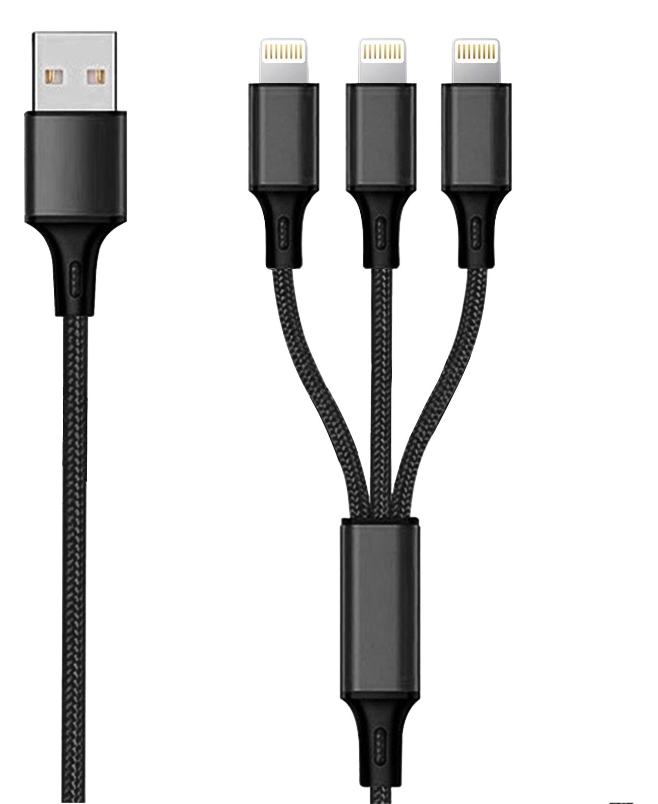 2GO 797155 - 1,5 m - USB B - USB C/Micro-USB B/Lightning - Schwarz von LumaTech