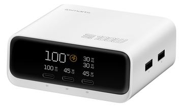 4smarts Desk Charger GaN Screen 100W 3C weiß von LumaTech