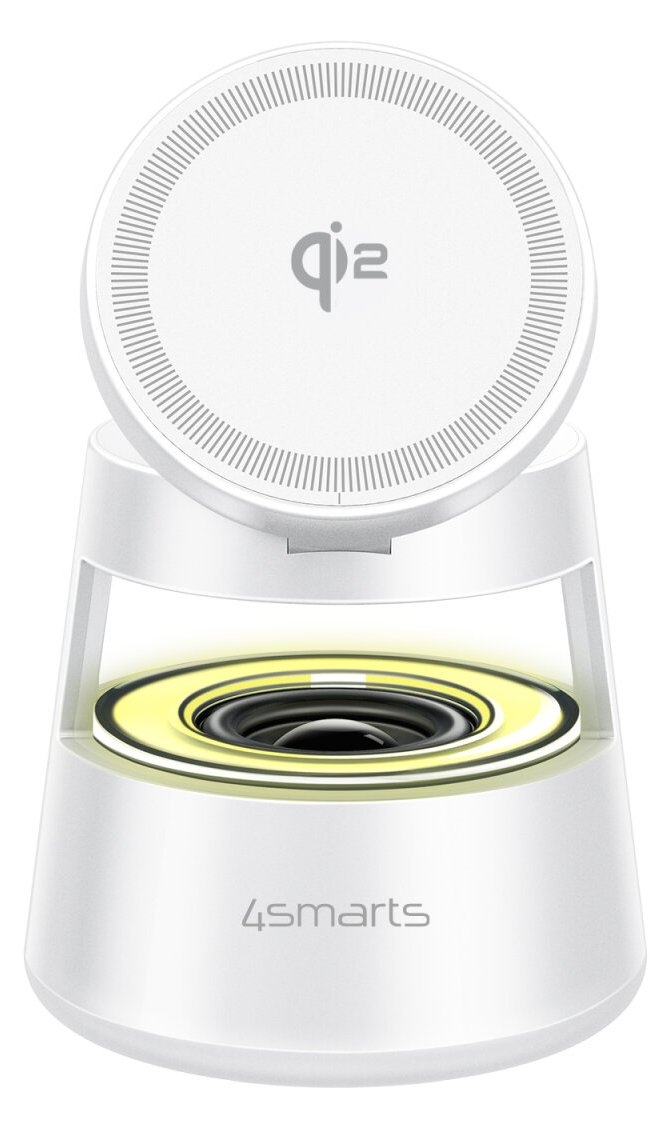 4smarts Qi2 Charging Station Aura Sound weiß