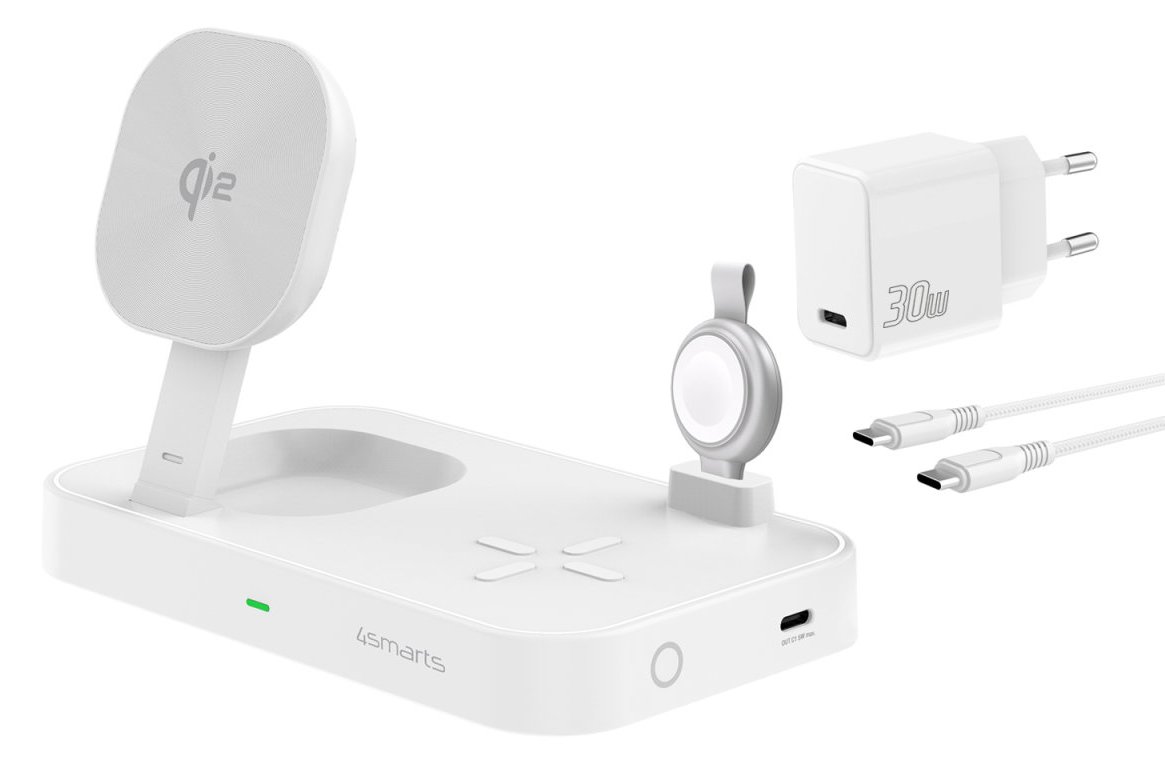 4smarts Trident - Kabelloses Ladegerät - Qi2 + AC-Netzteil - 25 Watt - 1 A (24 pin USB-C)
