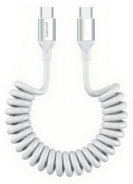 4smarts USB-C Spiralkabel 100W weiß von LumaTech
