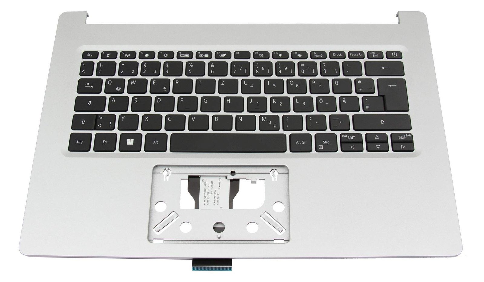 Acer 6B.HVWN7.011 Tastatur inkl. Topcase schwarz/silber - Tastatur - TL: Deutsch, QWERTZ