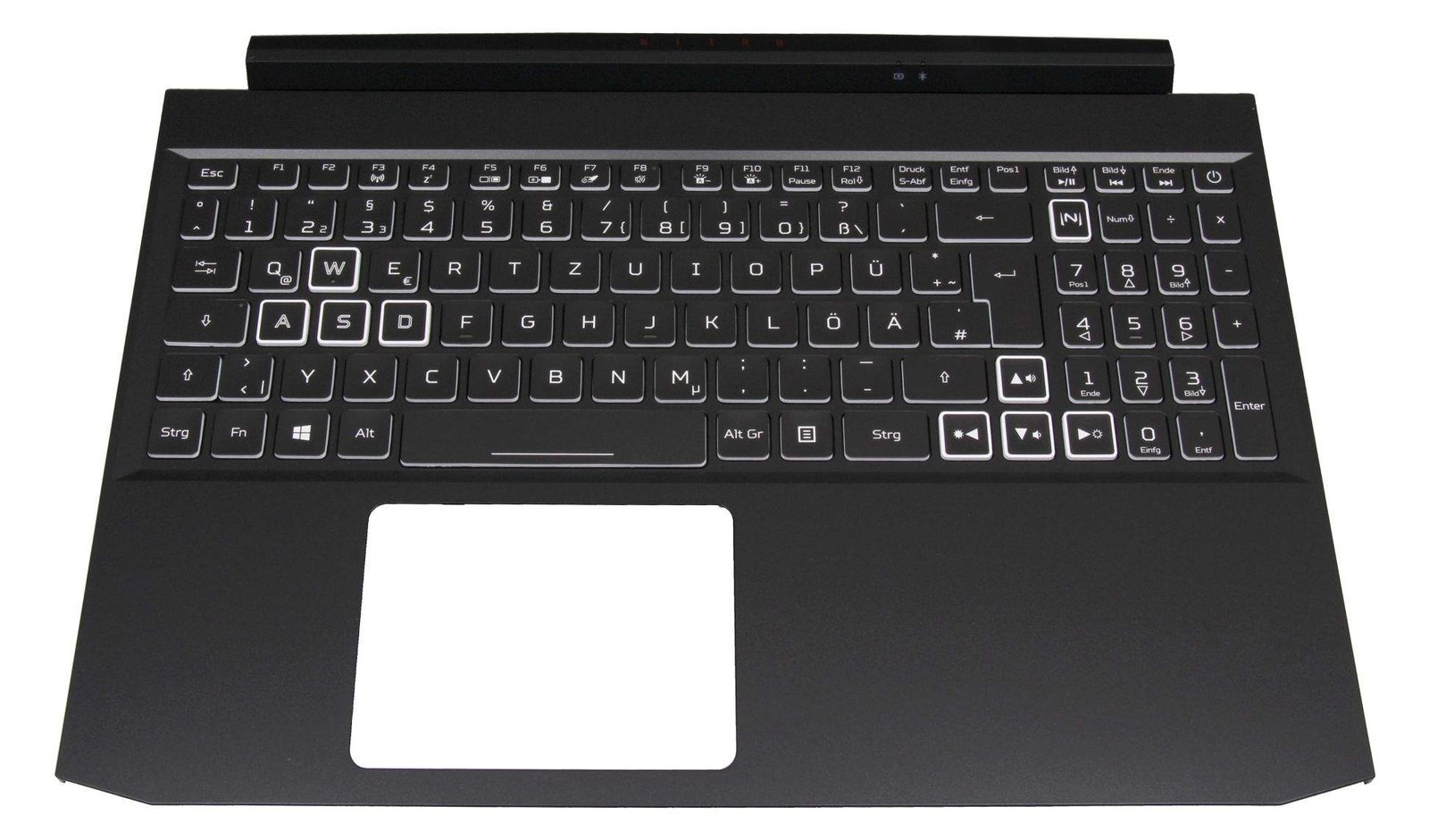 Acer 6B.QB2N2.014 Tastatur inkl. Topcase schwarz/weiss/schwarz mit - Tastatur - TL: Deutsch, QWERTZ