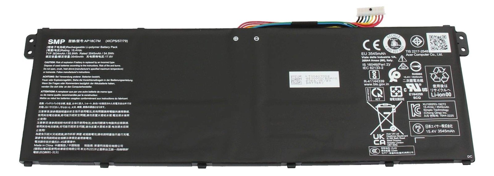 Acer battery 4S1P AP18C 15 - Batterie - 3.634 mAh