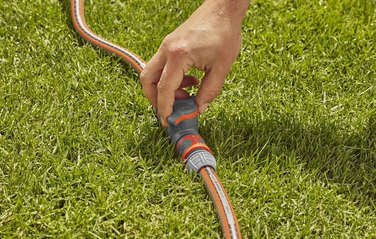 Gardena Coupling with Flow-Control Valve - Tropfbewässerungssystem - Kunststoff - Grau - Orange - Männlich/Männlich, Ansicht 2