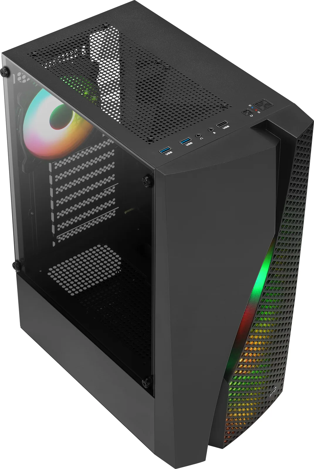 AEROCOOL ADVANCED TECHNOLOGIES AeroCool Wave - Mid tower - ATX - Seitenteil mit Fenster (gehärtetes Glas), Ansicht 6