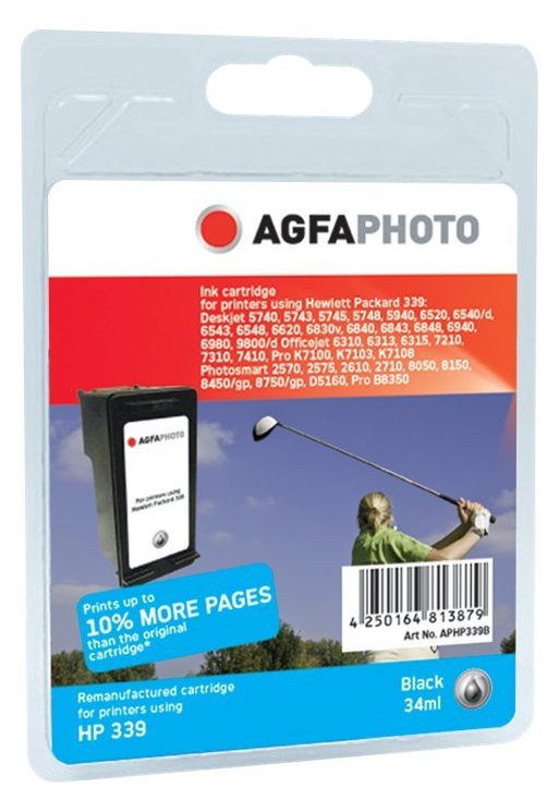 AgfaPhoto 34 ml - Schwarz - kompatibel - wiederaufbereitet - Tintenpatrone (Alternative zu: HP 339, HP C8767EE)
