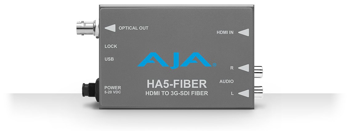 AJA HA5-Fiber - Aktiver Videokonverter - Grau - 1920 x 1080 - - - 480p,525i,576p,625i,720p,1080i,1080p - HDMI