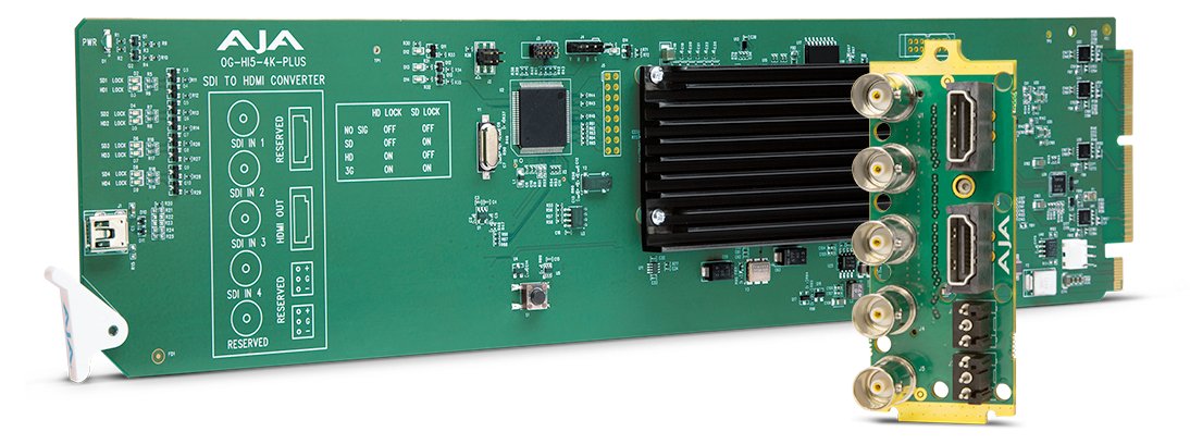 AJA OG-Hi5-4K-Plus - SDI-to-HDMI converter - Grün - 4096 x 2160 Pixel - 480i,576i,720p,1080i,1080p,2160p
