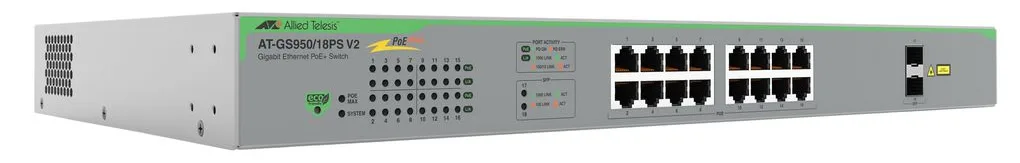 Allied Telesis AT GS950/18PS V2 - Switch - Smart - 16 x 10/100/1000 (PoE+), Ansicht 2