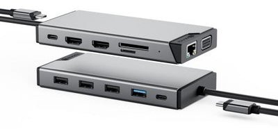 Alogic DV3 - Mini-Dock - USB-C - 2 x HDMI, VGA