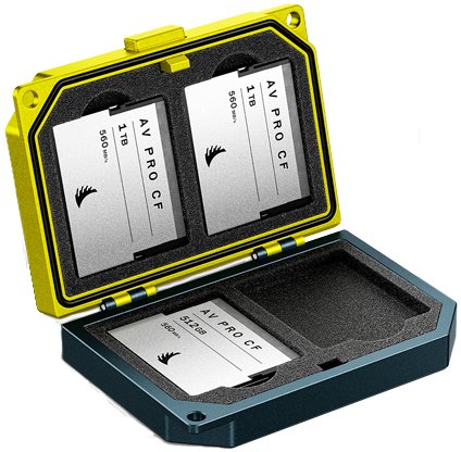 Angelbird Technologies Media Tank - 4 Karten - CFast - Aluminium Case - Schwarz - Gelb