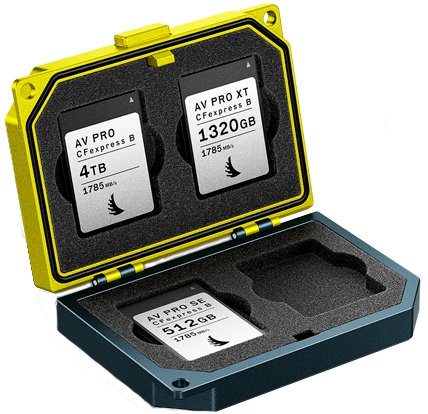 Angelbird Technologies Media Tank - 4 Karten - CFexpress - Aluminium Case - Schwarz - Gelb
