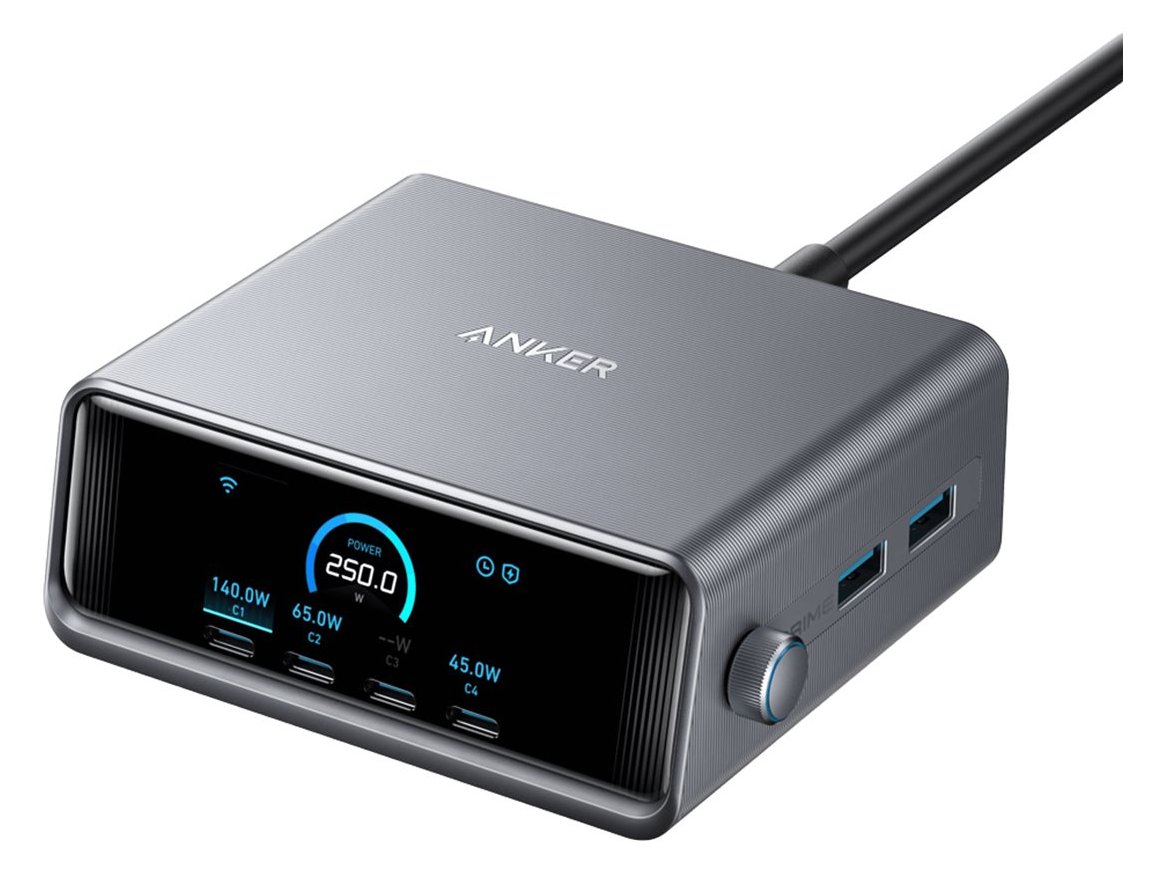 Anker Innovations Anker Prime - Netzteil - GaNPrime - 250 Watt - 5 A - 6 Ausgabeanschlussstellen (4 x USB-C, 2 x USB)