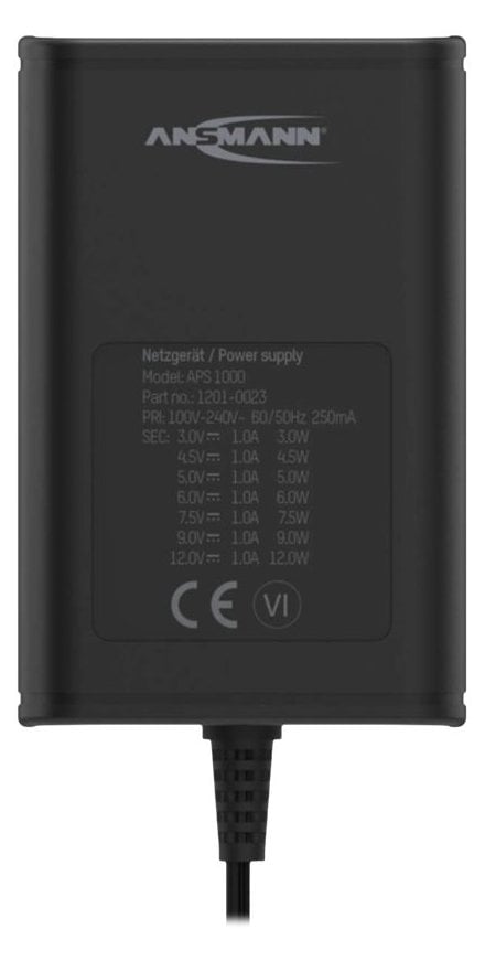 Ansmann APS 1000 - Netzteil - 12 Watt - 1 A - Schwarz