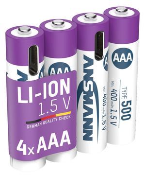 Ansmann LR03 USB-C Micro AAA -Akku Li-Ion 500 mAh 1.5 V 4 St. 1311-0028 - Akku - Micro (AAA) von LumaTech
