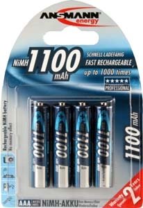 Ansmann Micro - Batterie 4 x AAA - NiMH - (wiederaufladbar) - 1100 mAh