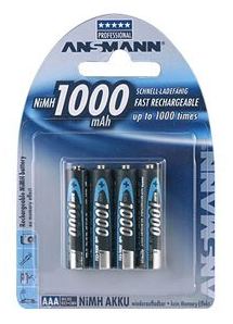 Ansmann Micro - Batterie 4 x AAA - NiMH - (wiederaufladbar) - 1000 mAh von LumaTech