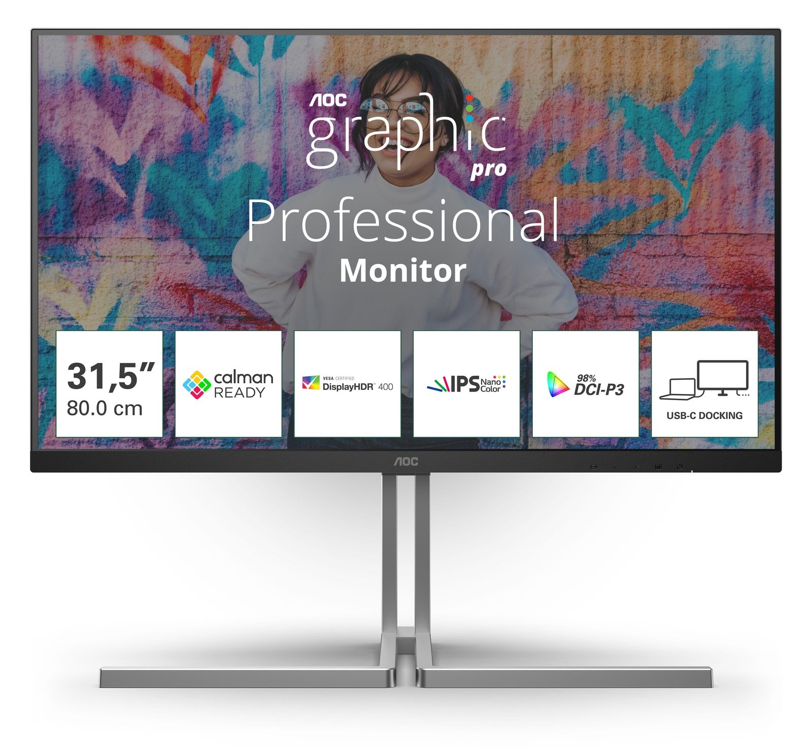 AOC U32U3CV - Graphic Pro Series - LED-Monitor - 81.3 cm (32)