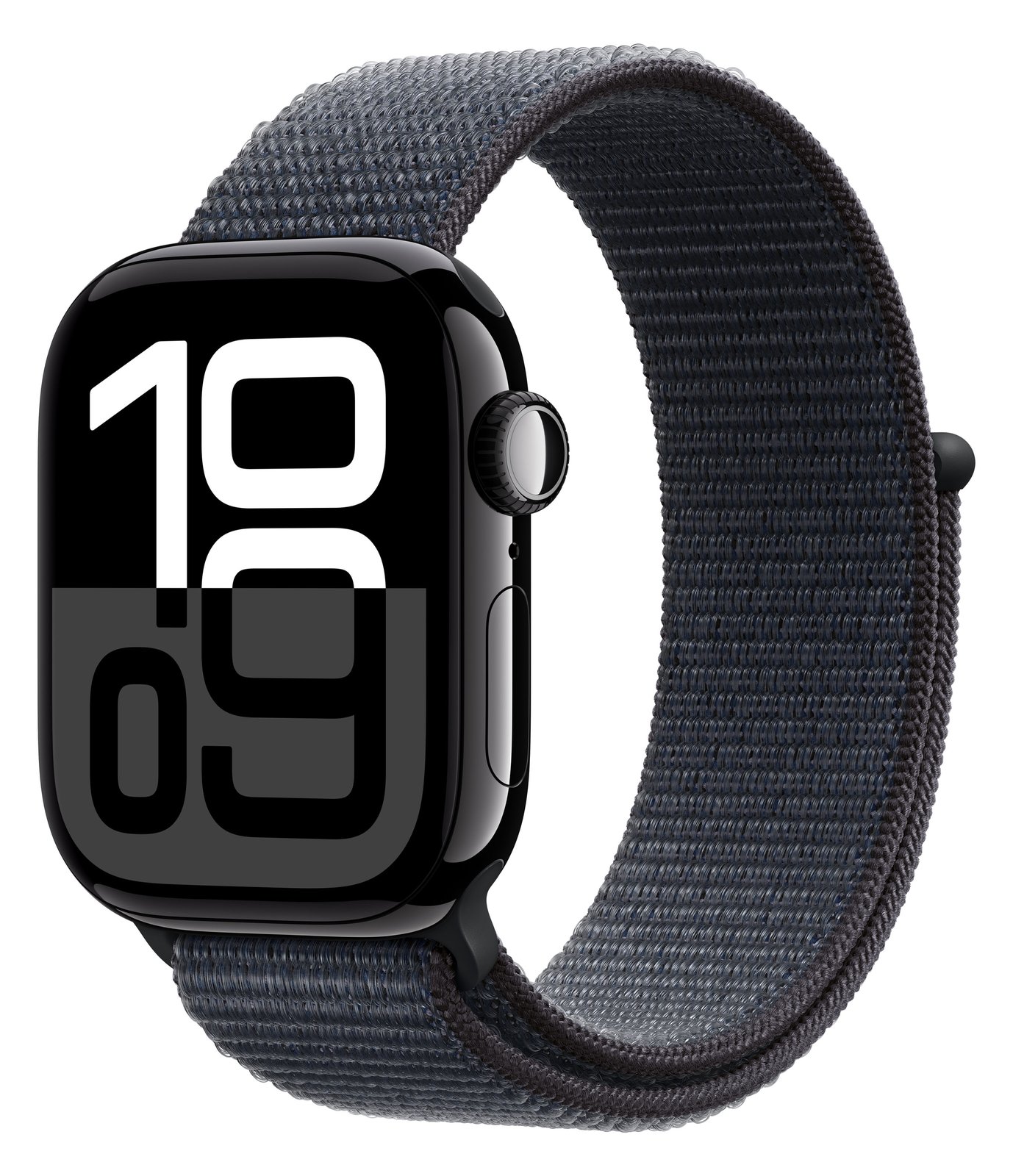 Apple Watch Series 10 (GPS + Cellular) - 42 mm - Jet Black Aluminium - mit Sportschleife - Tinte - Größe: 130-200 mm