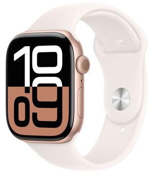 Apple Watch Series 10 (GPS) - 46 mm - Aluminium, Roségold - mit Sportband - hellrosa - Bandgröße: M/L von LumaTech