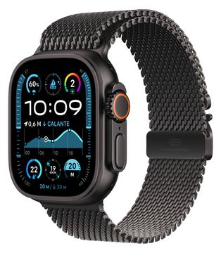 Apple Watch Ultra 2 - 49 mm - Black Titanium - mit Milanaise Armband - Bandgröße: S von LumaTech