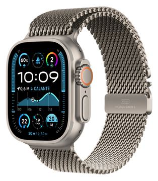 Apple Watch Ultra 2 - 49 mm - natürliches Titan - mit Milanaise Armband - Bandgröße: L von LumaTech