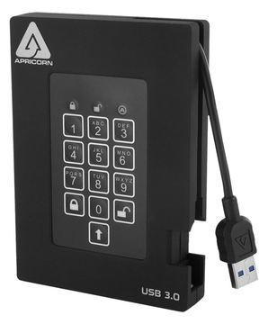 Apricorn Aegis Padlock Fortress - Festplatte - verschlüsselt - 1 TB - extern (tragbar) von LumaTech