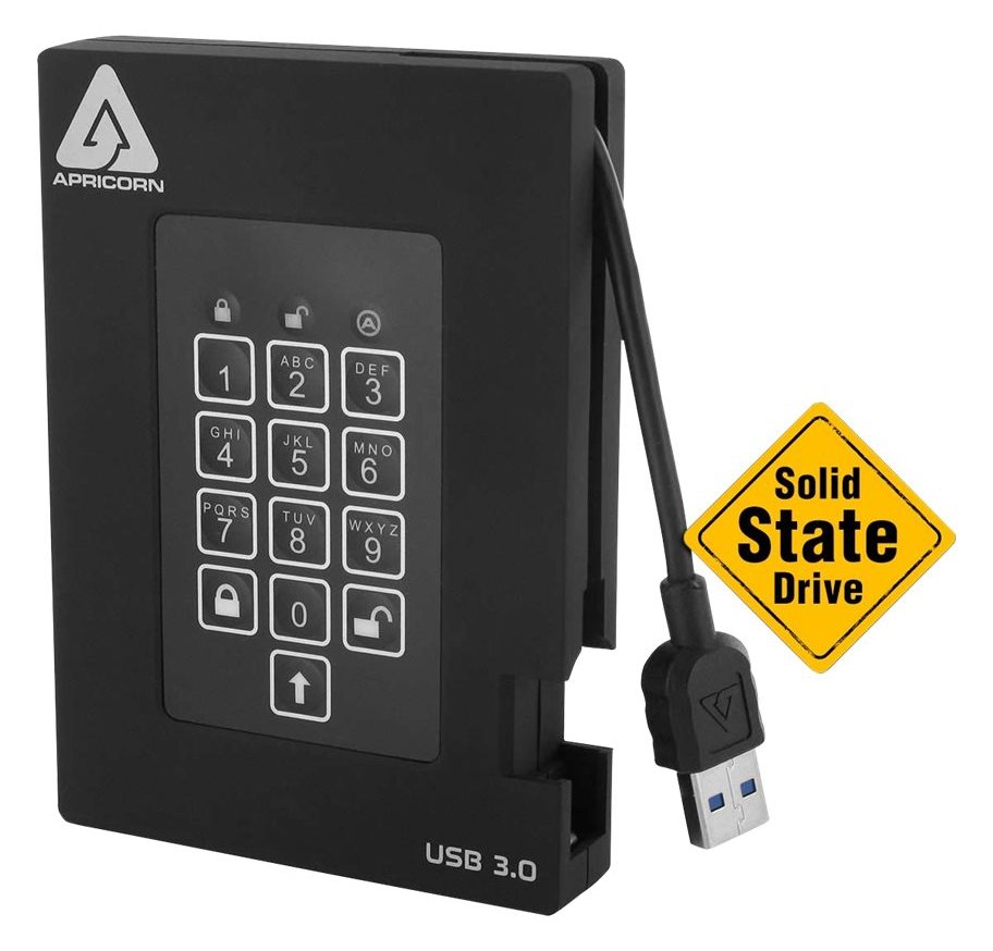 Apricorn Aegis Padlock Fortress - SSD - verschlüsselt - 256 GB - extern (tragbar) - 2.5 (6.4 cm) - USB 3.0